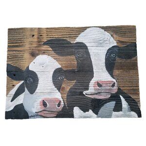 Cow Portrait original Oil Painting Larry Geilenfeldt Rustic Reclaimed‎ Wood